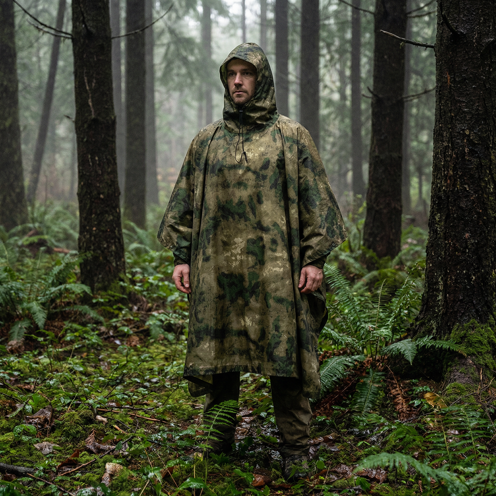 Poncho pluie randonnée camouflage vert kaki - Horizon Poncho