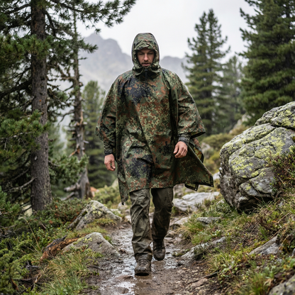 Poncho pluie randonnée camouflage vert - Horizon Poncho