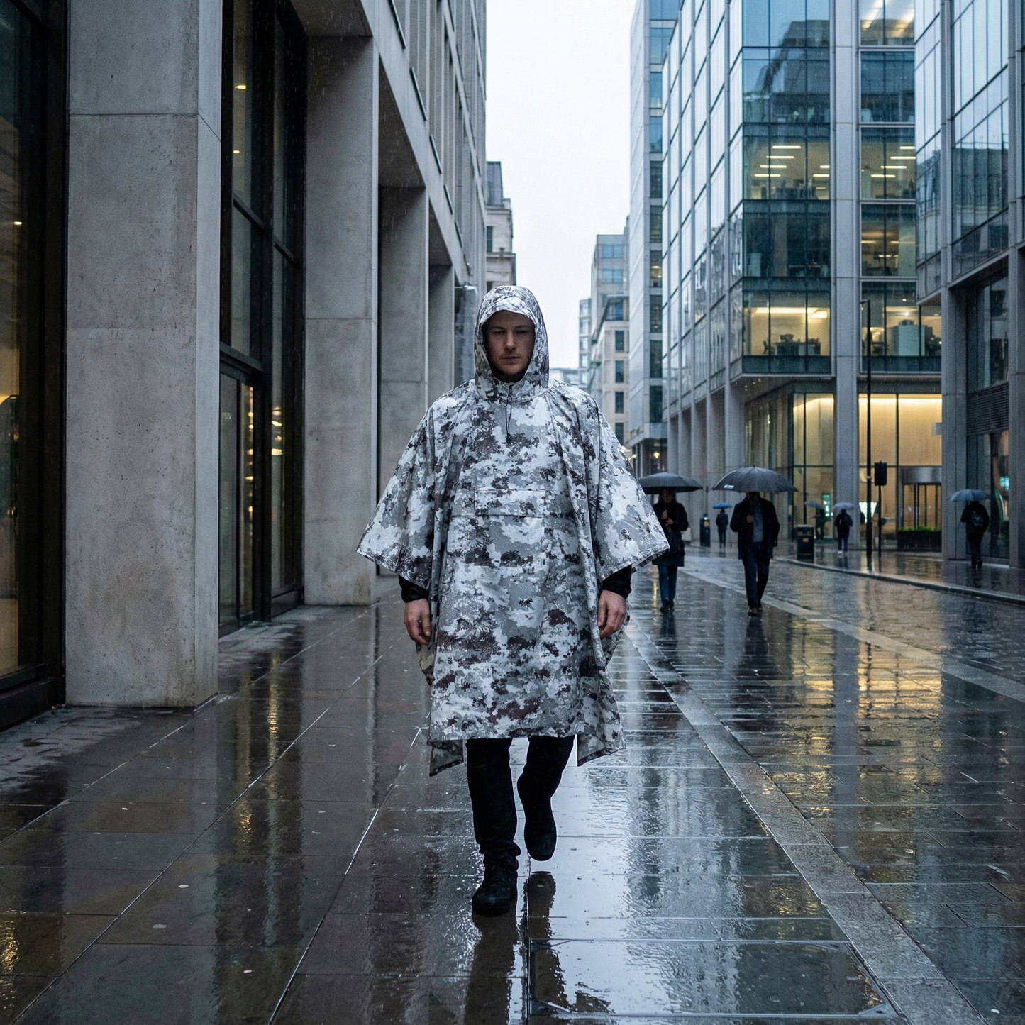Poncho pluie randonnée camouflage urbain - Horizon Poncho