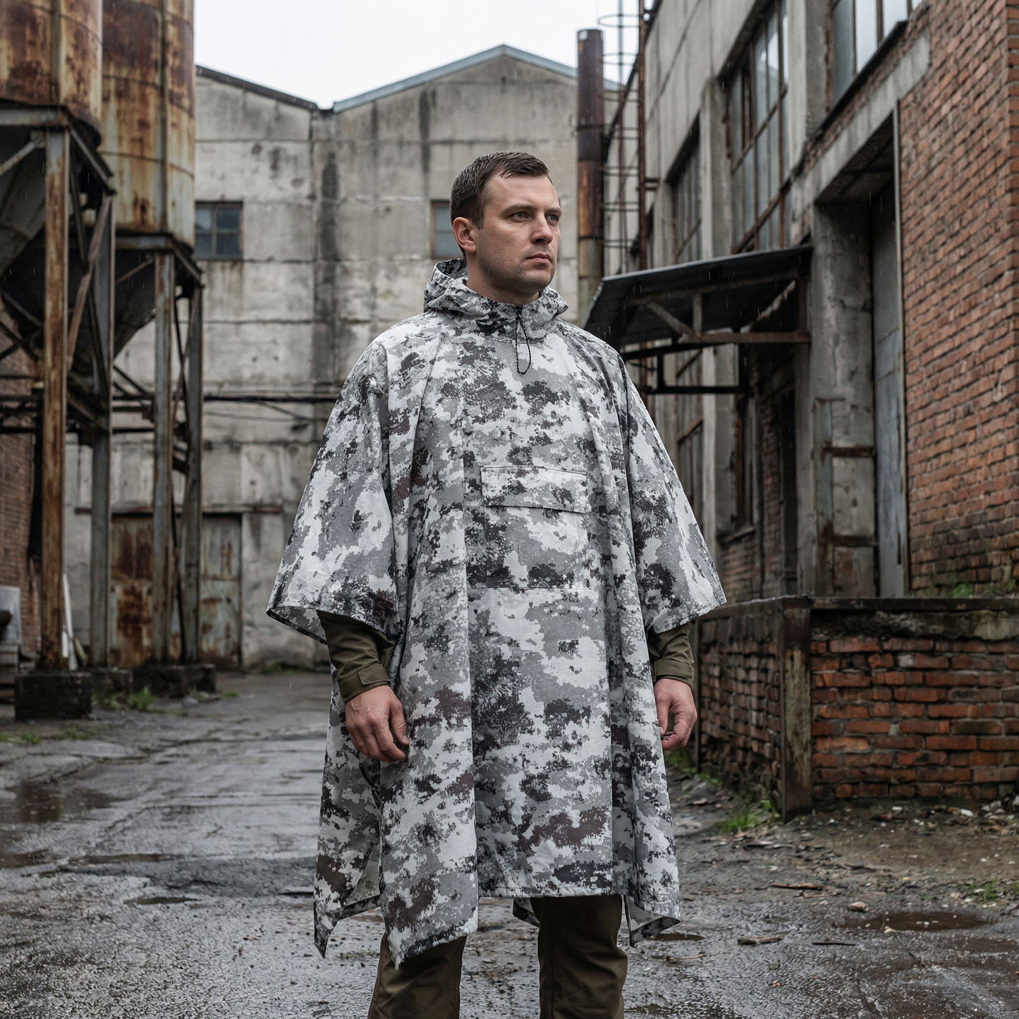 Poncho pluie randonnée camouflage urbain - Horizon Poncho