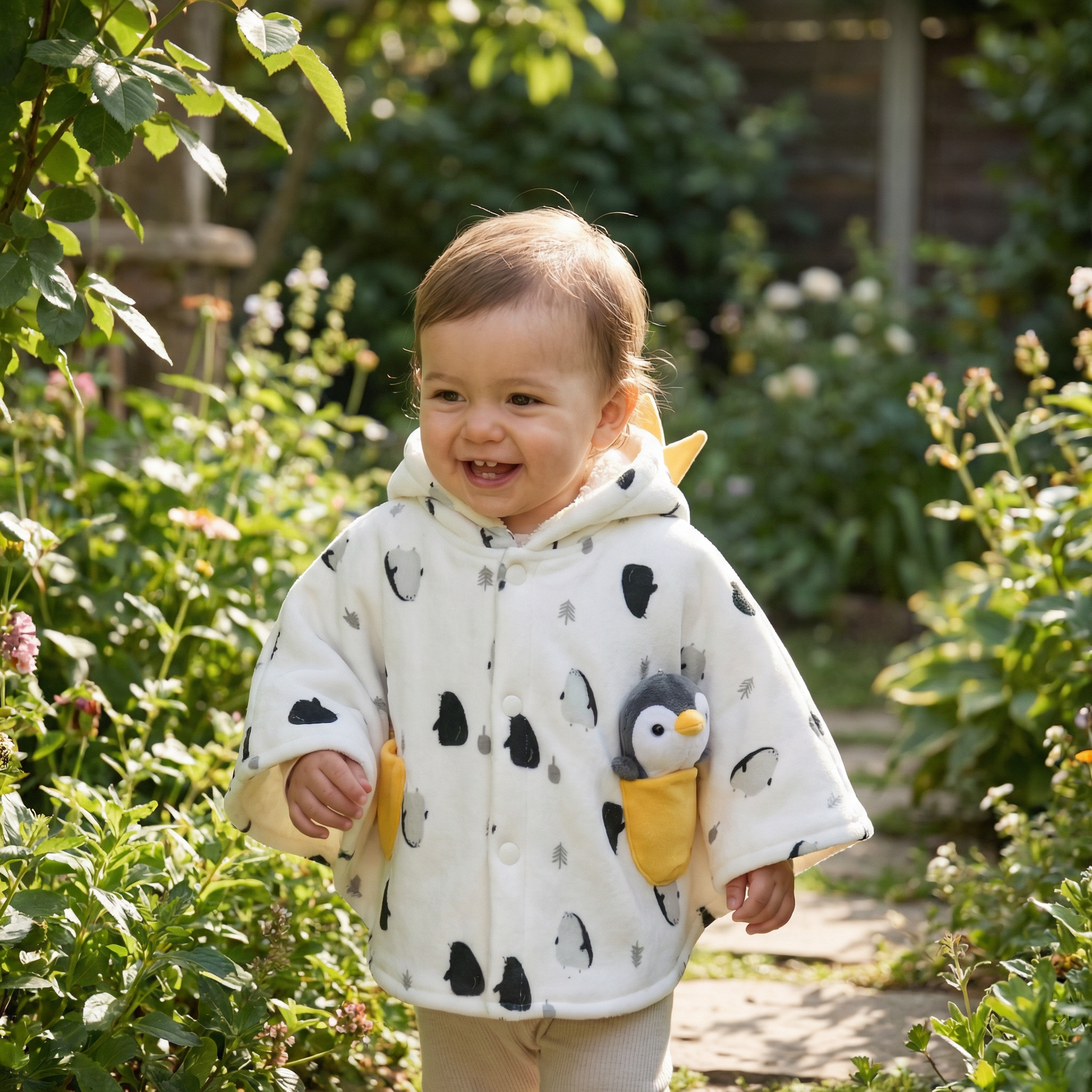 Poncho bébé style pingouin - Horizon Poncho