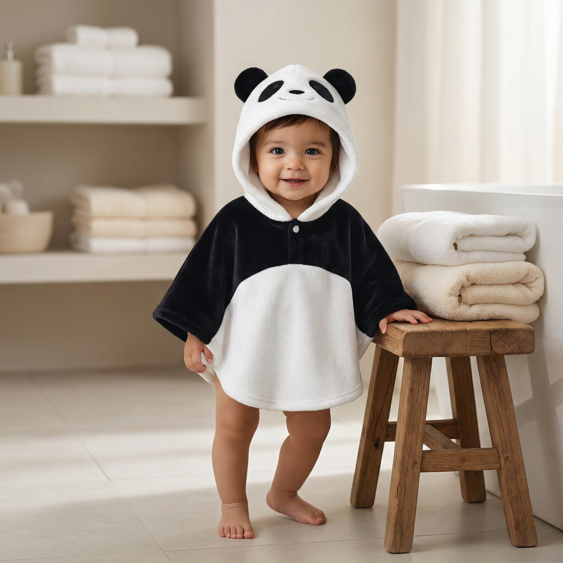 Poncho bébé style panda - Horizon Poncho