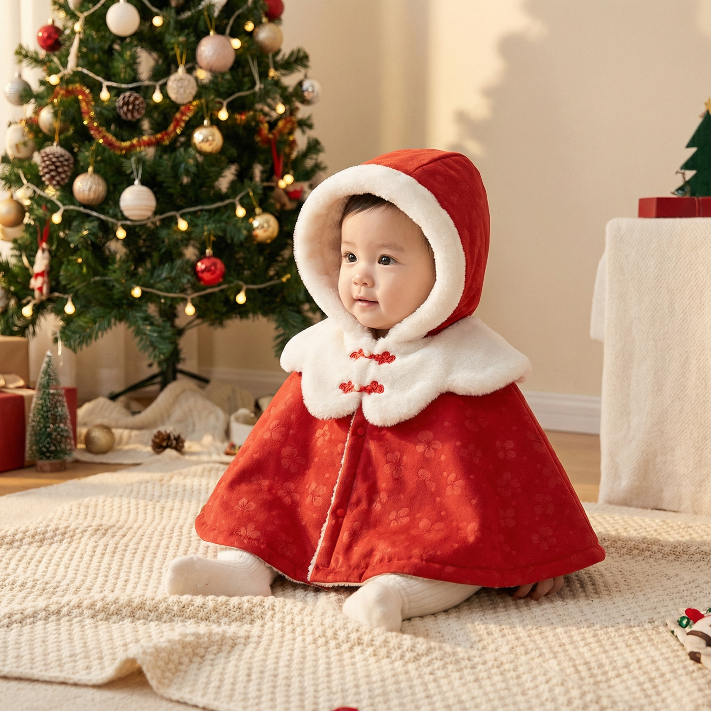 Poncho bébé style Noël - Horizon Poncho