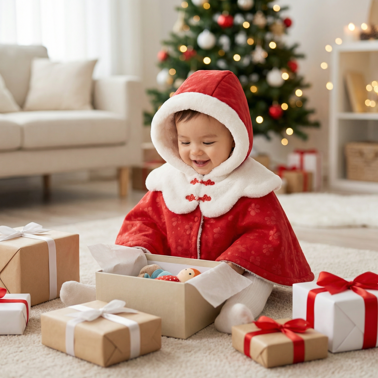 Poncho bébé style Noël - Horizon Poncho