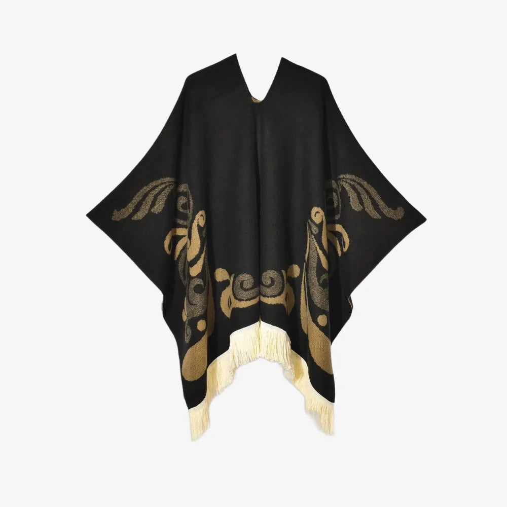 Poncho péruvien motifs ailes - Horizon Poncho