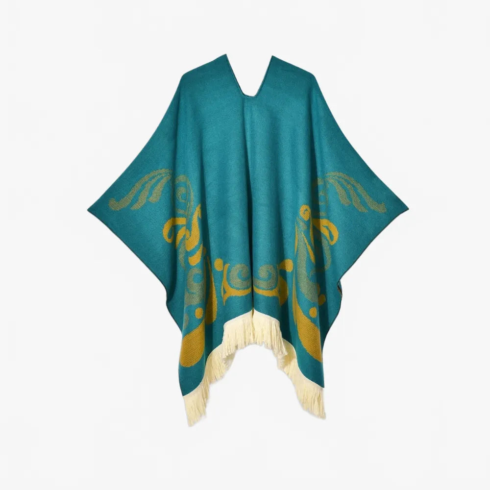 Poncho péruvien motifs ailes - Horizon Poncho
