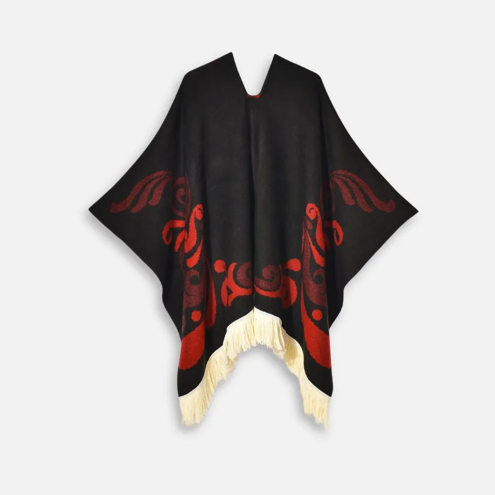 Poncho péruvien motifs ailes - Horizon Poncho