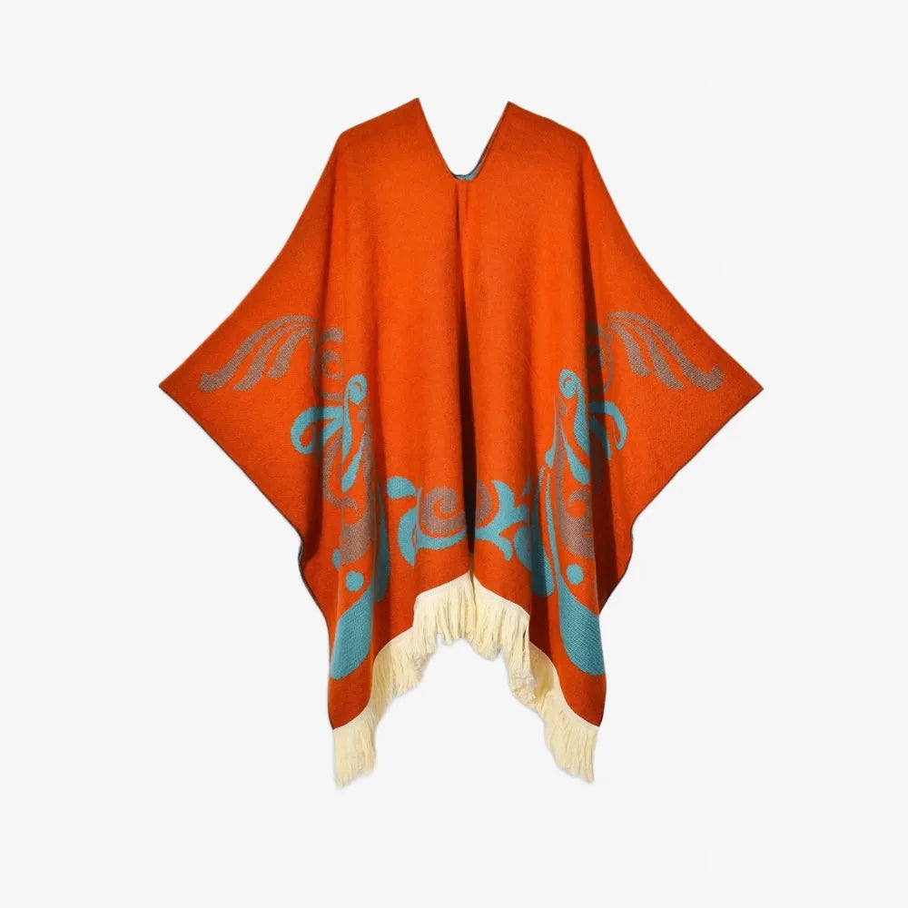 Poncho péruvien motifs ailes - Horizon Poncho