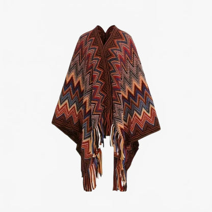 Poncho péruvien motifs aztèques - Horizon Poncho