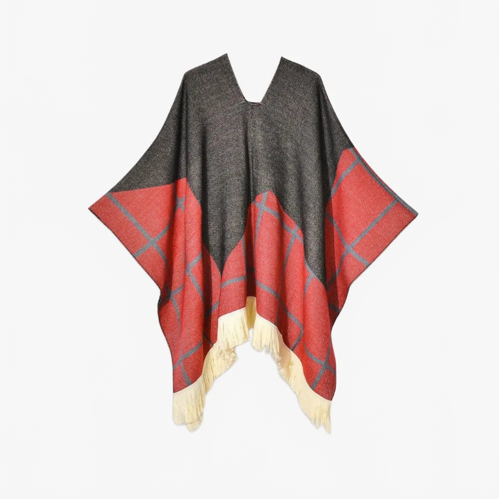 Poncho péruvien à carreaux - Horizon Poncho