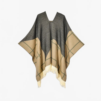 Poncho péruvien à carreaux - Horizon Poncho