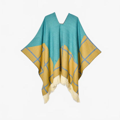 Poncho péruvien à carreaux - Horizon Poncho